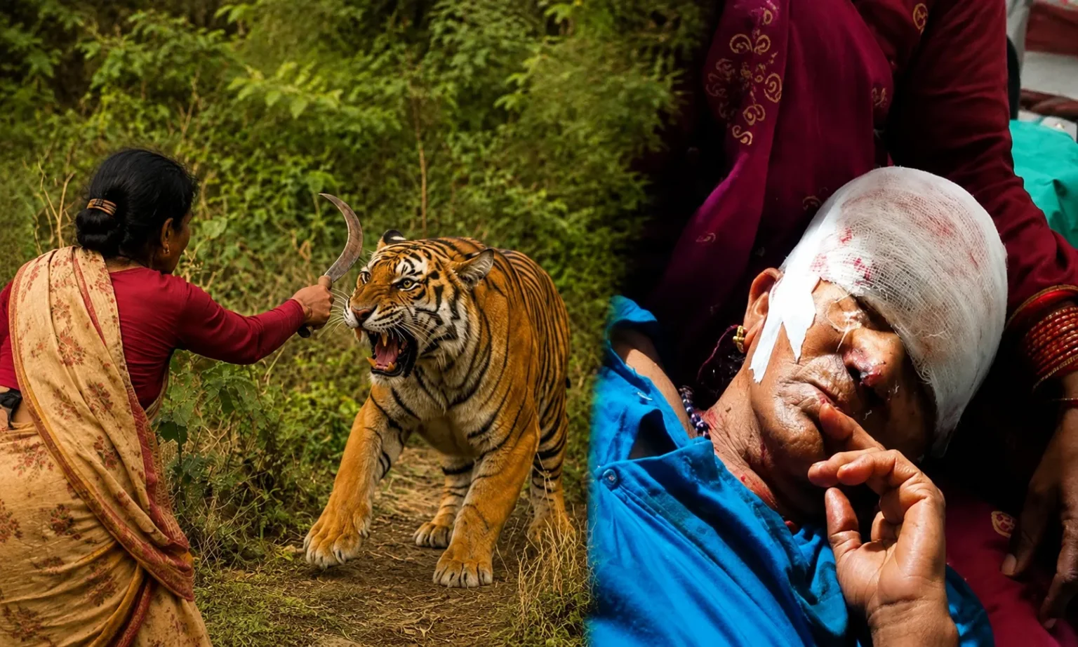 रामनगर में बाघ से भिड़ी बहू, हंसिया से किया पलटवार; सास की जान बची, घायल महिला हायर सेंटर रेफर